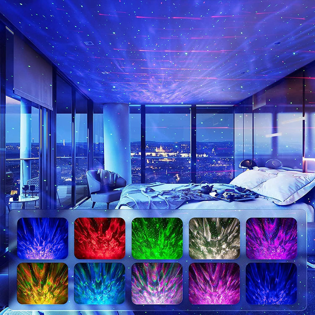 Galaxy Projector Night Light with Bluetooth Speaker and Remote Control